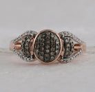 Captivating Brown Diamond Cluster Ring in 10kt Rose Gold - Splendid Jewellery