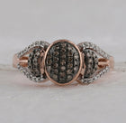 Captivating Brown Diamond Cluster Ring in 10kt Rose Gold - Splendid Jewellery