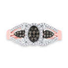 Captivating Brown Diamond Cluster Ring in 10kt Rose Gold - Splendid Jewellery