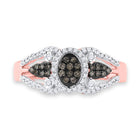 Captivating Brown Diamond Cluster Ring in 10kt Rose Gold - Splendid Jewellery