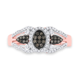 Captivating Brown Diamond Cluster Ring in 10kt Rose Gold - Splendid Jewellery