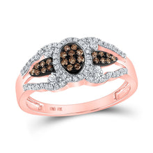 Load image into Gallery viewer, Captivating Brown Diamond Cluster Ring in 10kt Rose Gold - Alternate view 1 from Splendid Jewellery