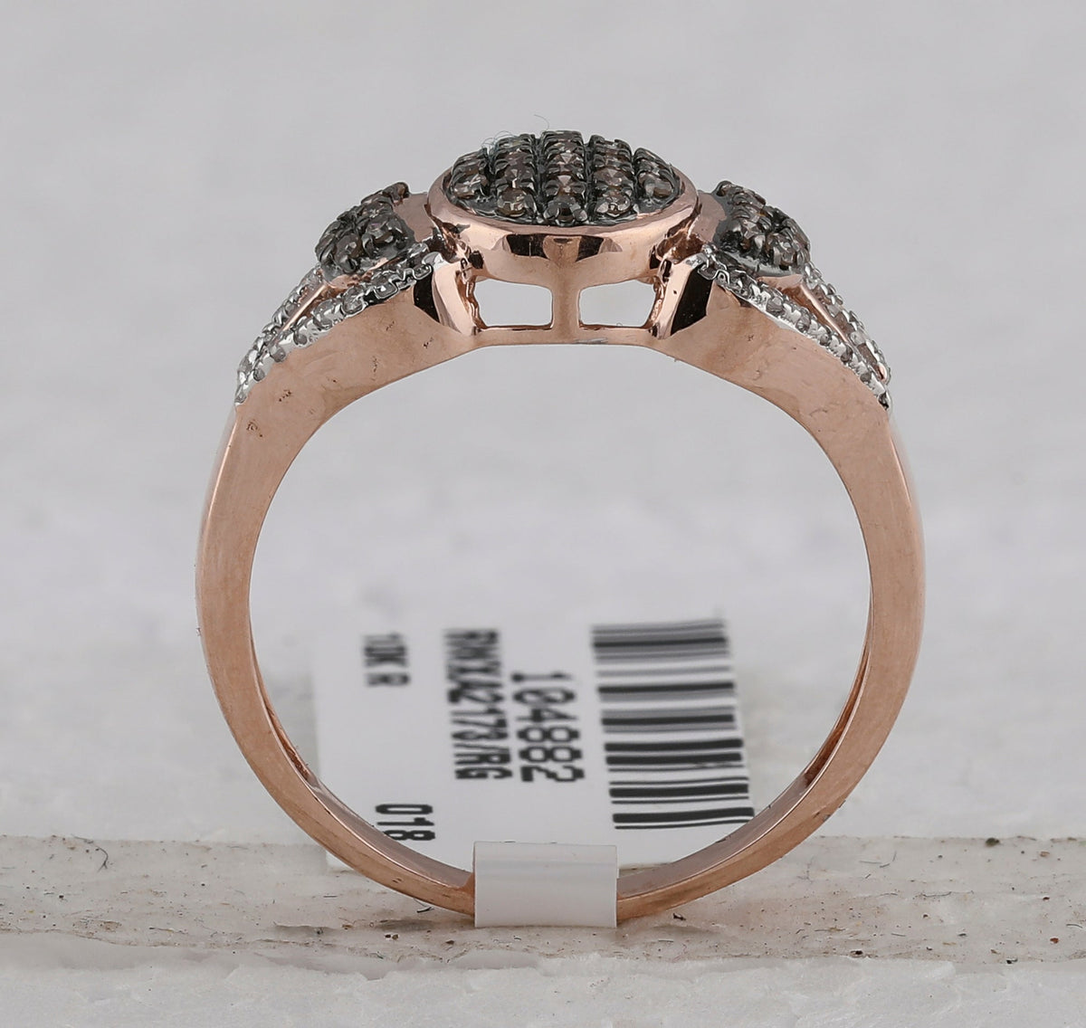 Captivating Brown Diamond Cluster Ring in 10kt Rose Gold - Splendid Jewellery