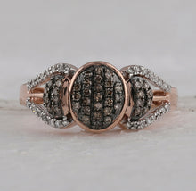 Load image into Gallery viewer, Captivating Brown Diamond Cluster Ring in 10kt Rose Gold Front View from Splendid Jewellery