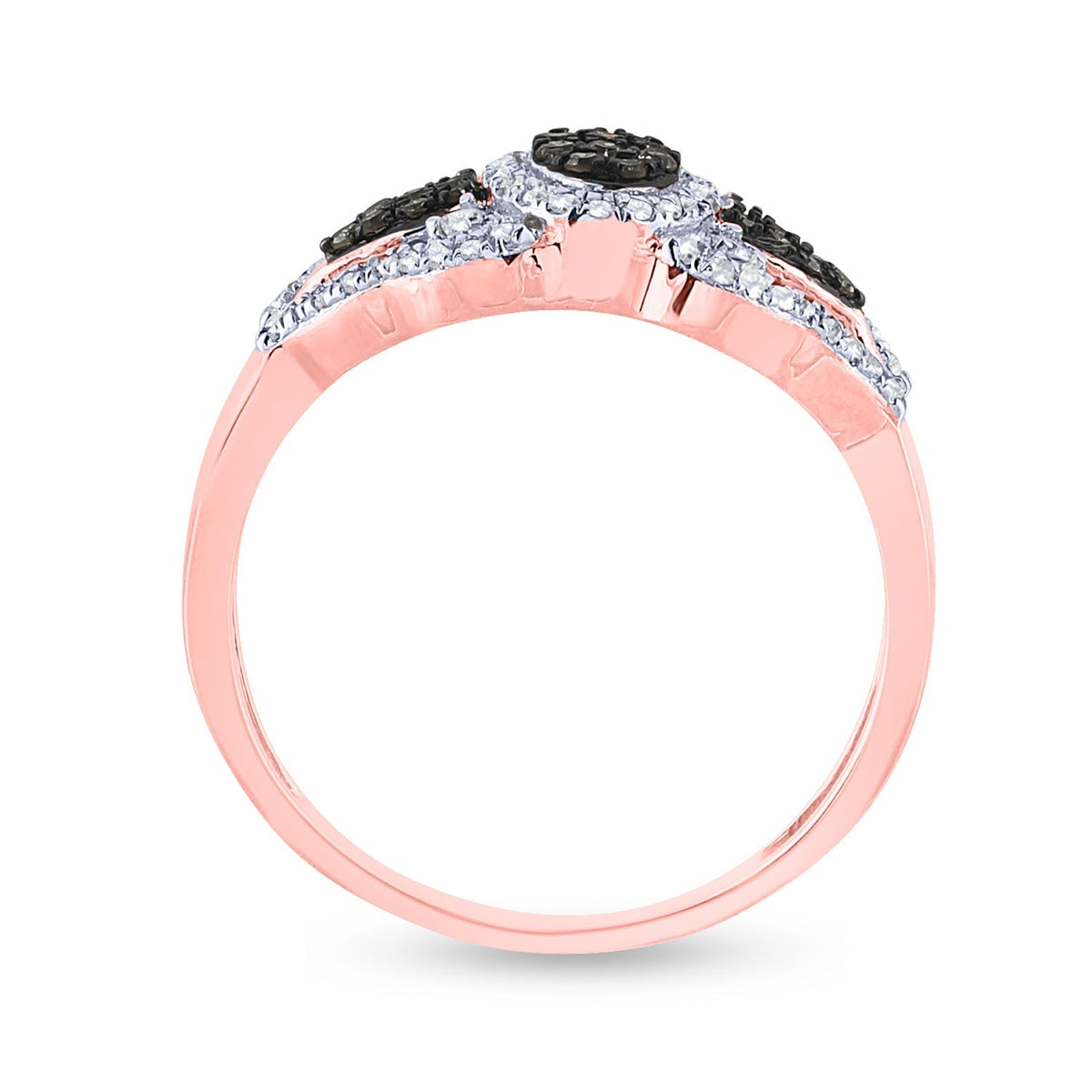 Captivating Brown Diamond Cluster Ring in 10kt Rose Gold - Splendid Jewellery
