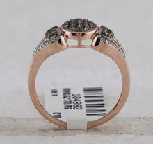 Load image into Gallery viewer, Captivating Brown Diamond Cluster Ring in 10kt Rose Gold Side View 2 from Splendid Jewellery