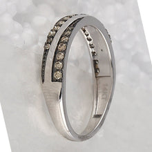 Load image into Gallery viewer, Captivating Brown Diamond Diagonal Stripe Band Ring - Splendid Jewellery