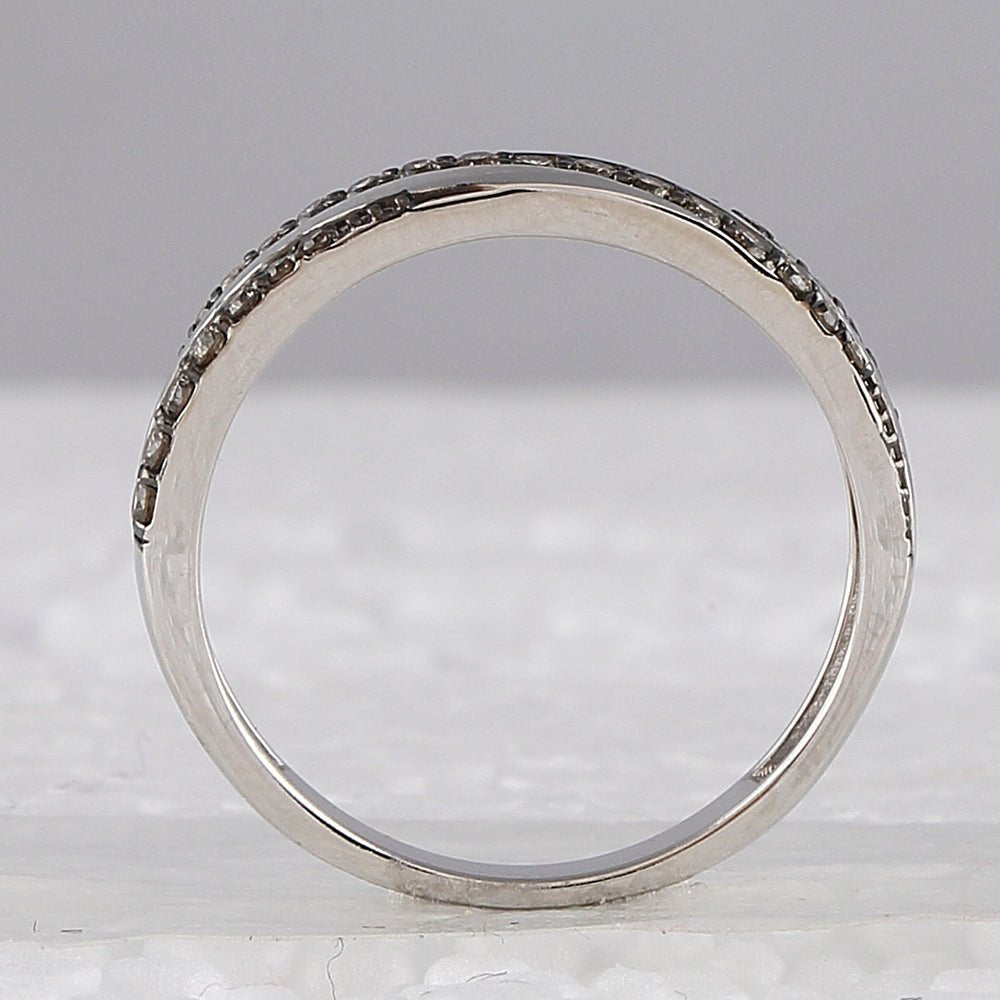 Captivating Brown Diamond Diagonal Stripe Band Ring - Splendid Jewellery