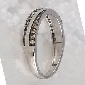 Captivating Brown Diamond Diagonal Stripe Band Ring - Splendid Jewellery