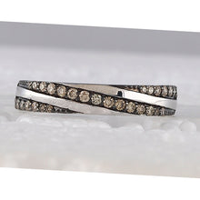 Load image into Gallery viewer, Captivating Brown Diamond Diagonal Stripe Band Ring - Splendid Jewellery