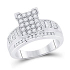 Captivating Cluster Brilliance 10kt White Gold Diamond Ring - Splendid Jewellery