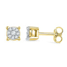 Captivating Cluster Brilliance Gold Earrings - Splendid Jewellery