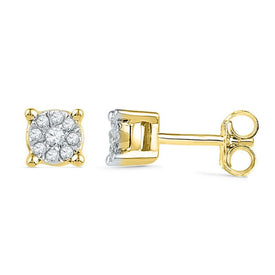 Captivating Cluster Brilliance Gold Earrings - Splendid Jewellery