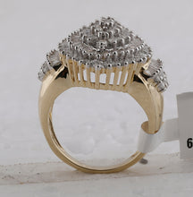 Load image into Gallery viewer, Captivating Cluster Brilliance Ring | 10kt Yellow Gold Womens Round Diamond Oval Cluster Ring 2 Cttw - Splendid Jewellery