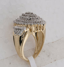 Load image into Gallery viewer, Captivating Cluster Brilliance Ring | 10kt Yellow Gold Womens Round Diamond Oval Cluster Ring 2 Cttw - Splendid Jewellery