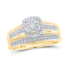 Load image into Gallery viewer, Captivating Cluster Brilliance Wedding Ring Set - Splendid Jewellery