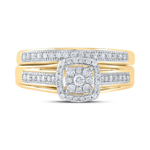 Captivating Cluster Brilliance Wedding Ring Set - Splendid Jewellery