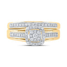 Captivating Cluster Brilliance Wedding Ring Set - Splendid Jewellery