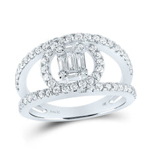 Load image into Gallery viewer, Captivating Cluster of Baguette and Round Diamonds Ring - Top View
