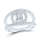 Captivating Cluster of Baguette and Round Diamonds Ring - Top View