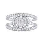 Captivating Cluster of Baguette and Round Diamonds Ring - Side View