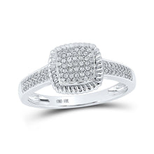 Load image into Gallery viewer, Captivating Cluster of Brilliance: 10kt White Gold Womens Diamond Square Ring - Splendid Jewellery