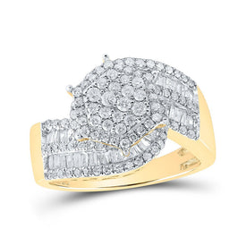 Captivating Cluster of Brilliance: 10kt Yellow Gold Diamond Cluster Ring - Splendid Jewellery