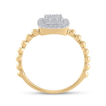 Load image into Gallery viewer, Captivating Cluster of Brilliance: 10kt Yellow Gold Diamond Square Ring - Splendid Jewellery