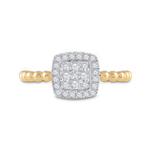 Load image into Gallery viewer, Captivating Cluster of Brilliance: 10kt Yellow Gold Diamond Square Ring - Front View