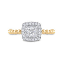Load image into Gallery viewer, Captivating Cluster of Brilliance: 10kt Yellow Gold Diamond Square Ring - Splendid Jewellery