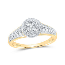 Load image into Gallery viewer, Captivating Cluster of Brilliance Ring | 10kt Yellow Gold Womens Round Diamond Cluster Ring 3/4 Cttw - Splendid Jewellery