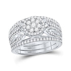 Captivating Cluster of Brilliance Wedding Ring Set - Splendid Jewellery