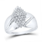 Captivating Cluster of Diamonds Ring | 10kt White Gold Womens Round Diamond Cluster Ring 1/8 Cttw | Splendid Jewellery - Splendid Jewellery