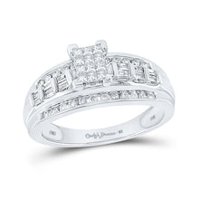 Load image into Gallery viewer, Captivating Cluster of Love 10kt White Gold Diamond Ring - Splendid Jewellery