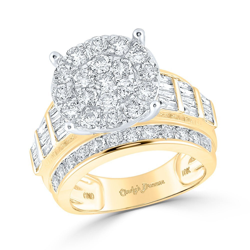Captivating Cluster of Love 10kt Yellow Gold Diamond Ring - Splendid Jewellery