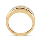 Captivating Cluster of Love: 14kt Yellow Gold Men's Diamond Wedding Band Ring - Second Side View