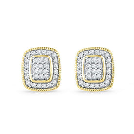 Captivating Clustered Brilliance Gold Stud Earrings - Splendid Jewellery