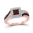 Captivating Crimson Cluster Diamond Fashion Ring - Splendid Jewellery