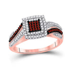 Captivating Crimson Cluster Diamond Fashion Ring - Splendid Jewellery