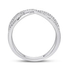 Captivating Crossover Brilliance | 10kt White Gold Womens Round Diamond Crossover Fashion Ring 1/3 Cttw - Splendid Jewellery