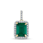 Captivating Cushion - Cut Lab - Created Emerald Solitaire Pendant - Splendid Jewellery