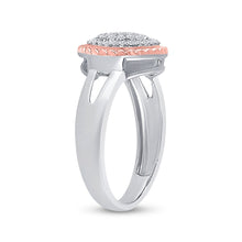 Load image into Gallery viewer, Captivating Diamond Blossom Ring | 10kt Two-tone Gold Womens Round Diamond Rope Flower Cluster Ring 1/3 Cttw | Splendid Jewellery - Alternate view 2 from Splendid Jewellery