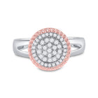 Captivating Diamond Blossom Ring | 10kt Two-tone Gold Womens Round Diamond Rope Flower Cluster Ring 1/3 Cttw | Splendid Jewellery - Alternate view 4 from Splendid Jewellery