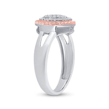 Load image into Gallery viewer, Captivating Diamond Blossom Ring | 10kt Two - tone Gold Womens Round Diamond Rope Flower Cluster Ring 1/3 Cttw | Splendid Jewellery - Splendid Jewellery
