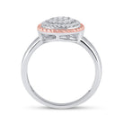 Captivating Diamond Blossom Ring | 10kt Two - tone Gold Womens Round Diamond Rope Flower Cluster Ring 1/3 Cttw | Splendid Jewellery - Splendid Jewellery