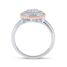 Load image into Gallery viewer, Captivating Diamond Blossom Ring | 10kt Two - tone Gold Womens Round Diamond Rope Flower Cluster Ring 1/3 Cttw | Splendid Jewellery - Splendid Jewellery