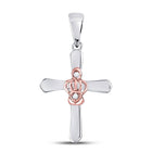 Captivating Diamond Cross Pendant: Two - Tone Sterling Silver and Diamond Faithful Charm - Splendid Jewellery
