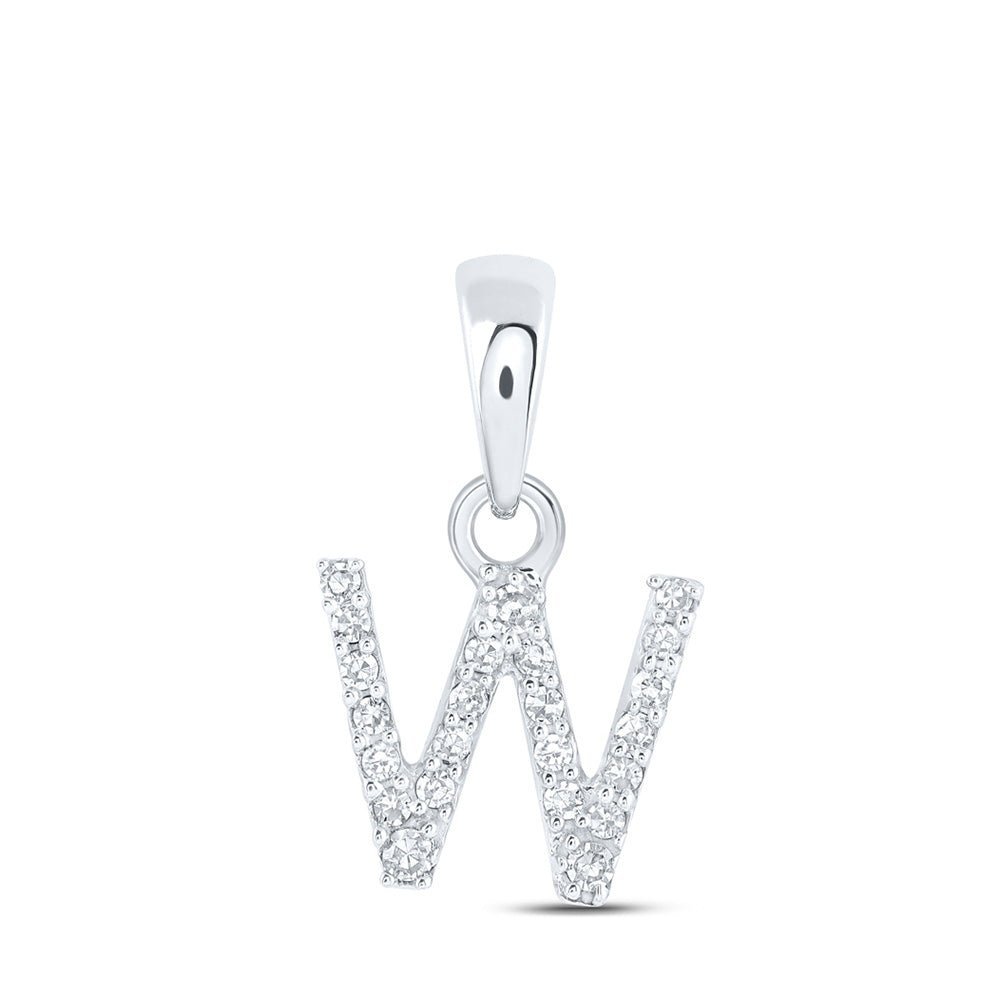 Captivating Diamond Initial & Letter Pendant in 10kt White Gold - Splendid Jewellery