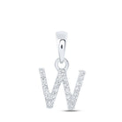 Captivating Diamond Initial & Letter Pendant in 10kt White Gold - Splendid Jewellery