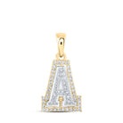 Captivating Diamond Initial Necklace | 10kt Two - tone Gold Womens Round Diamond A Initial Pendant 1/6 Cttw | Splendid Jewellery - Splendid Jewellery